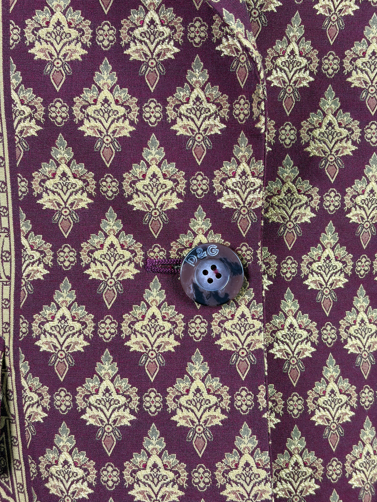 D&G by Dolce & Gabbana Baroque Brocade Blazer with Velvet Collar (vintage) - IT 46