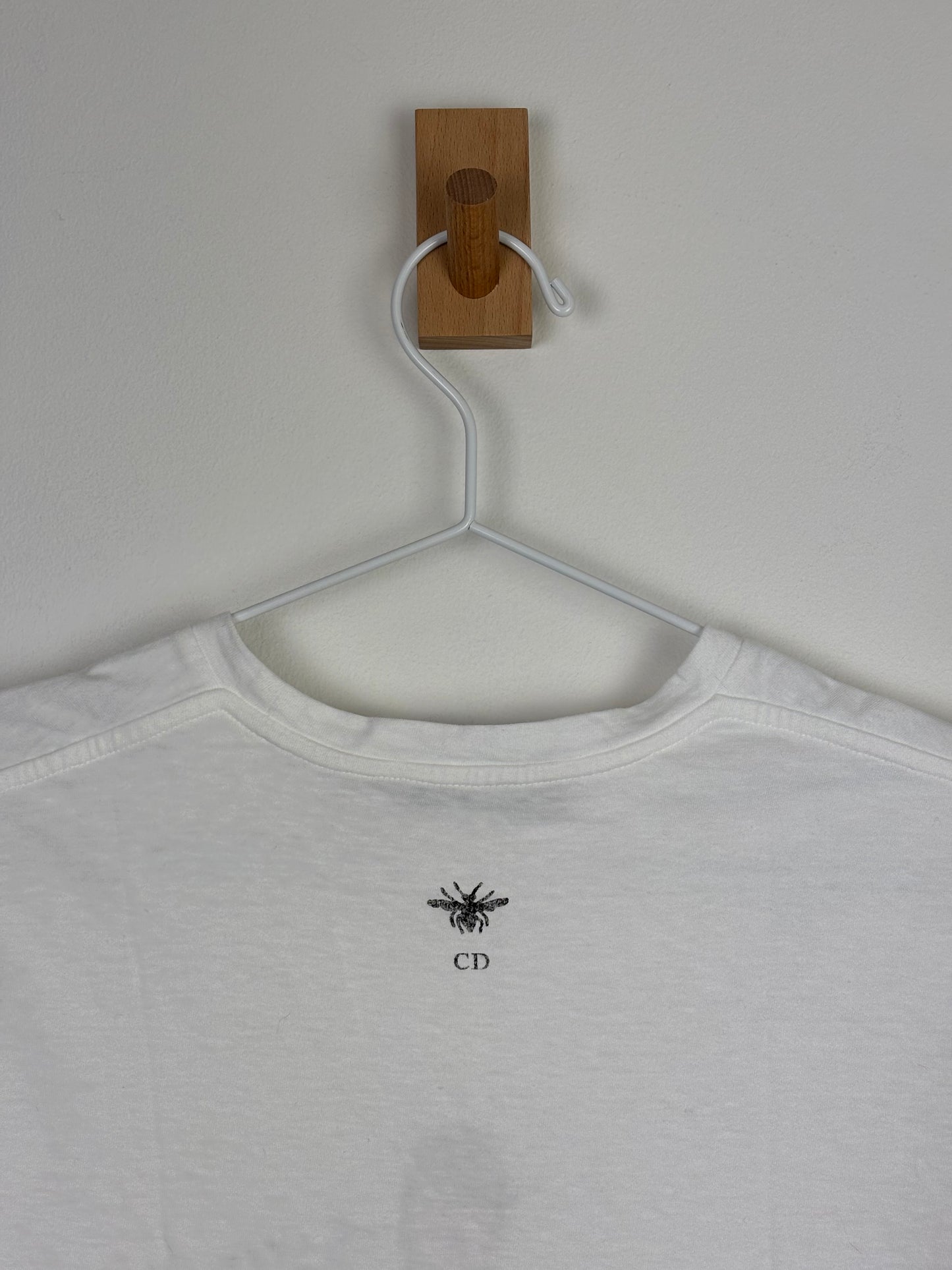 Christian Dior "C'est Non" Illustration Graphic T-Shirt Cotton Linen White - S