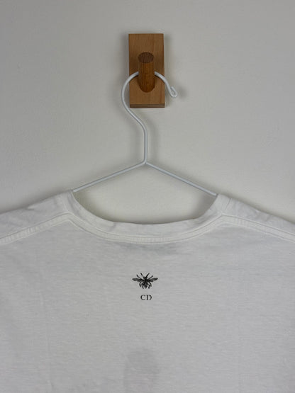 Christian Dior "C'est Non" Illustration Graphic T-Shirt Cotton Linen White - S
