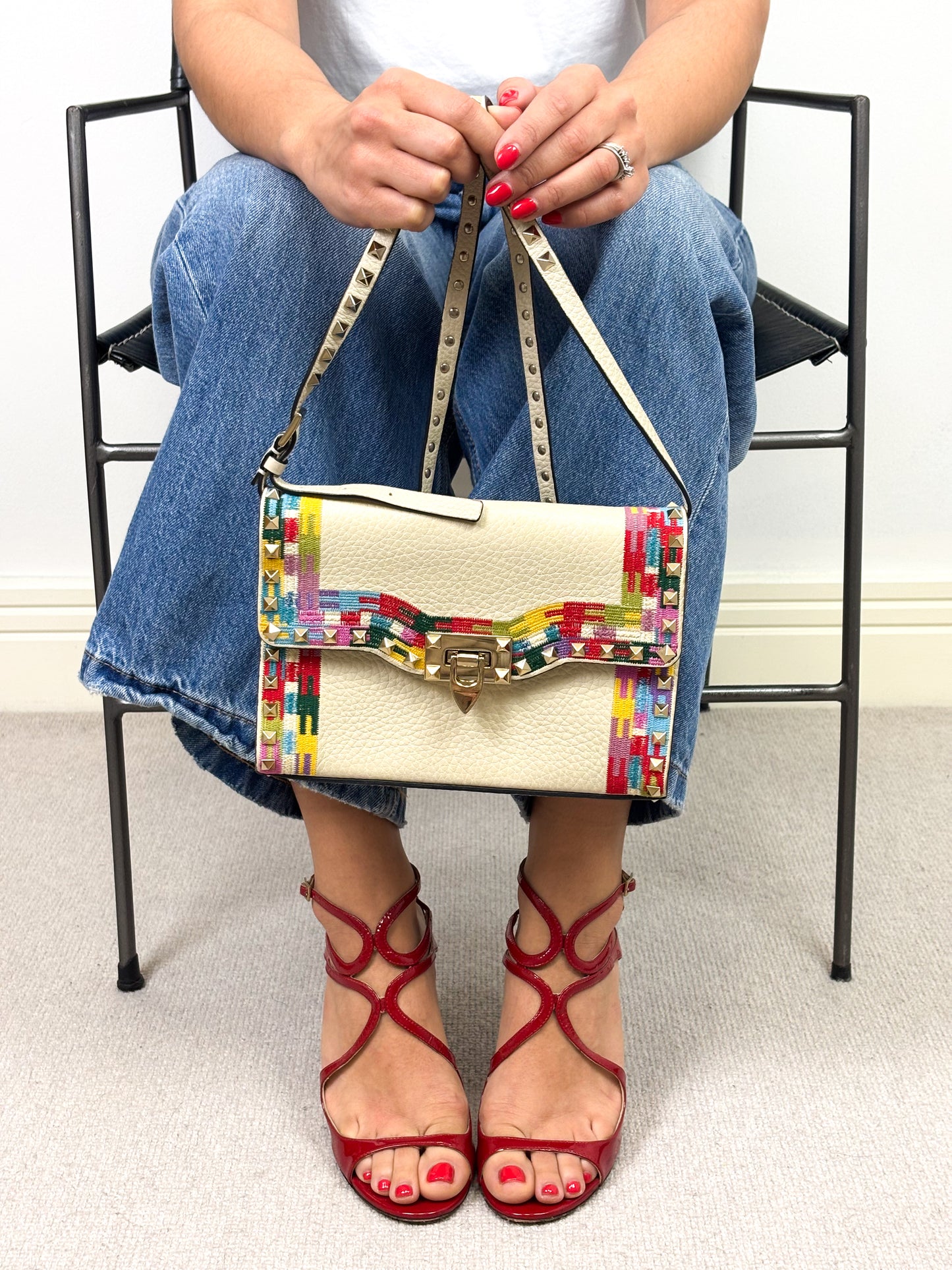 Jimmy Choo Lancer Patent Leather Strappy Sandals in Red - 5 UK