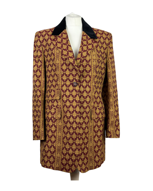 D&G by Dolce & Gabbana Baroque Brocade Blazer with Velvet Collar (vintage) - IT 46