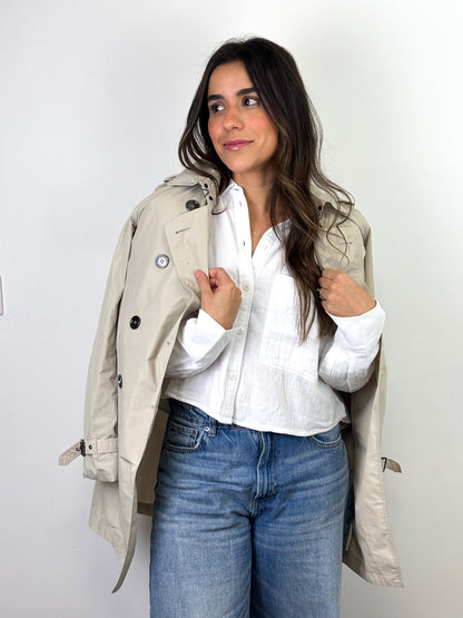 Burberry Brit Balmoral Packable Trench Coat Taffeta Beige - 4 UK