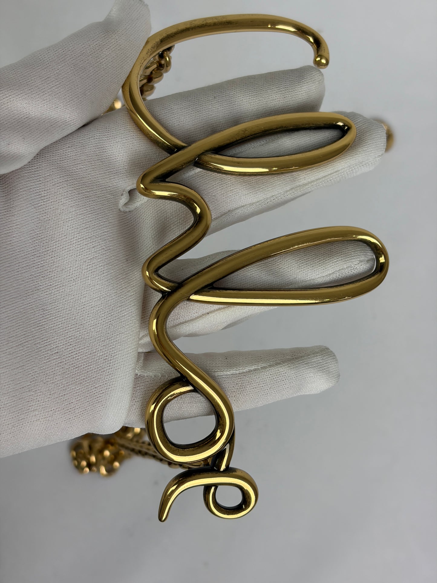 Chloé Gold-Tone Script Logo Chain Belt