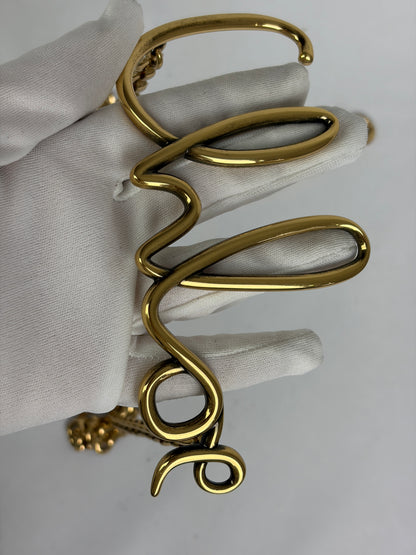 Chloé Gold-Tone Script Logo Chain Belt