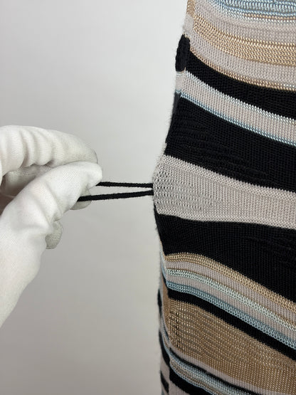 M Missoni Multicolour Stripe Sleeveless Knit Dress - 14 UK