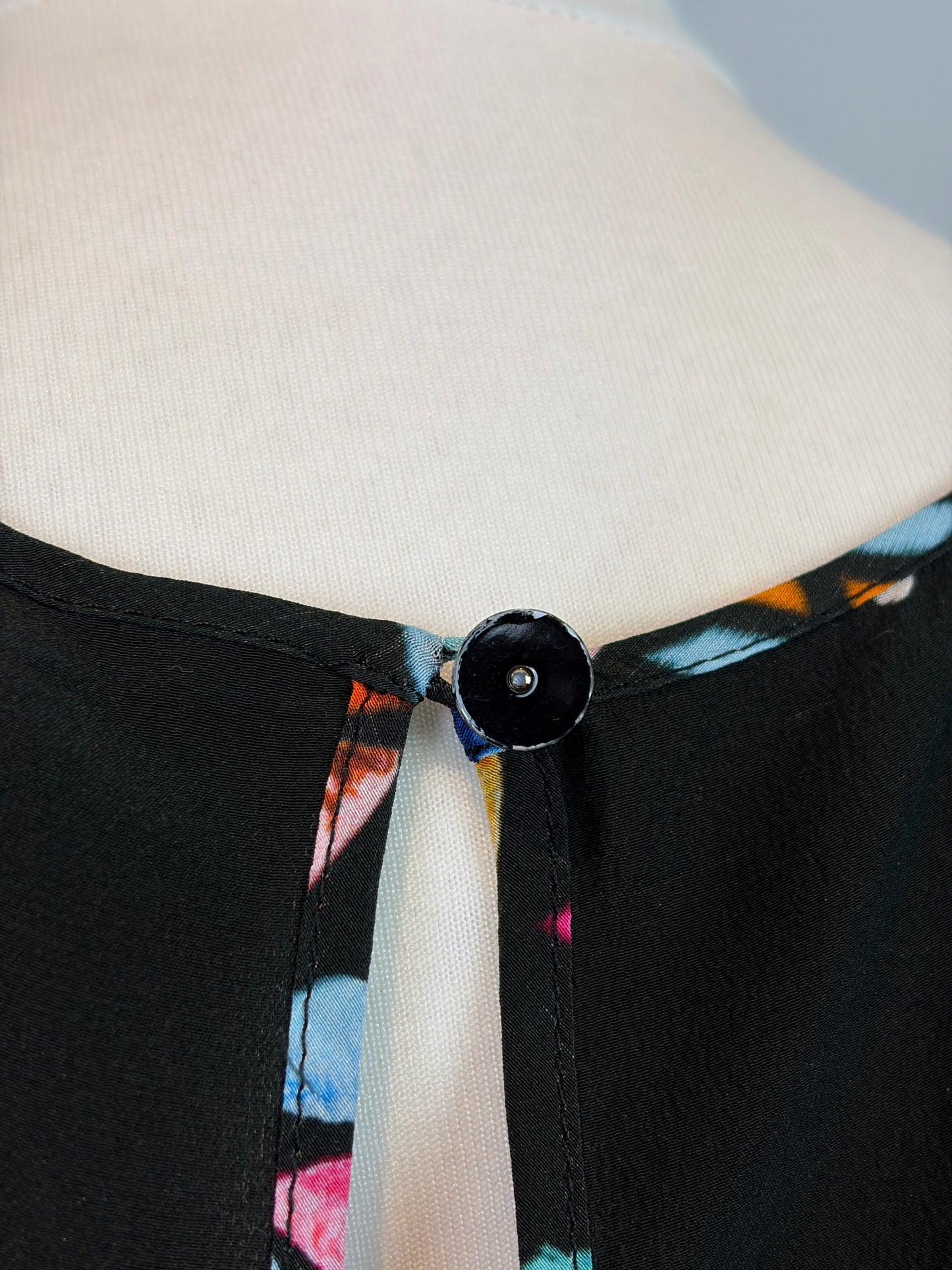 Peter Pilotto Black Silk Abstract Print Midi Dress - UK 14