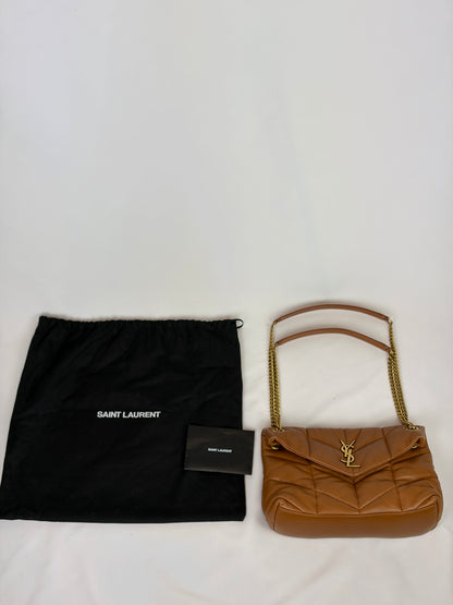 Saint Laurent Loulou puffer camel small bag