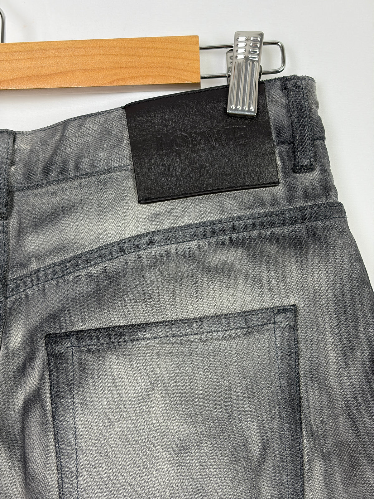 LOEWE Grey Washed Wide-Leg Denim Jeans - 40 EU