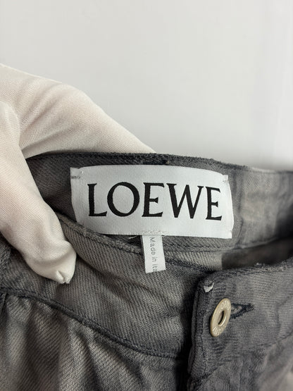 LOEWE Grey Washed Wide-Leg Denim Jeans - 40 EU