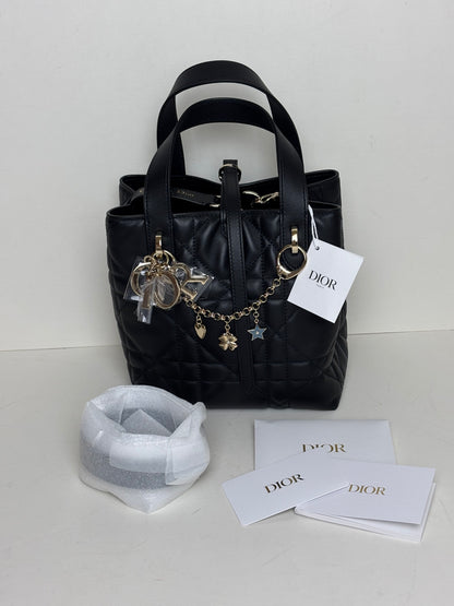 Dior Small Toujours Vertical Black Bag Cannage Calfskin