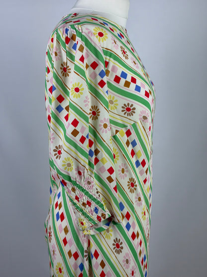 RIXO Multicolour Floral and Geometric Print Maxi Dress - UK 16