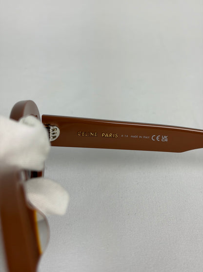 CELINE Triomphe CL40194U Oval Acetate Sunglasses - Brown
