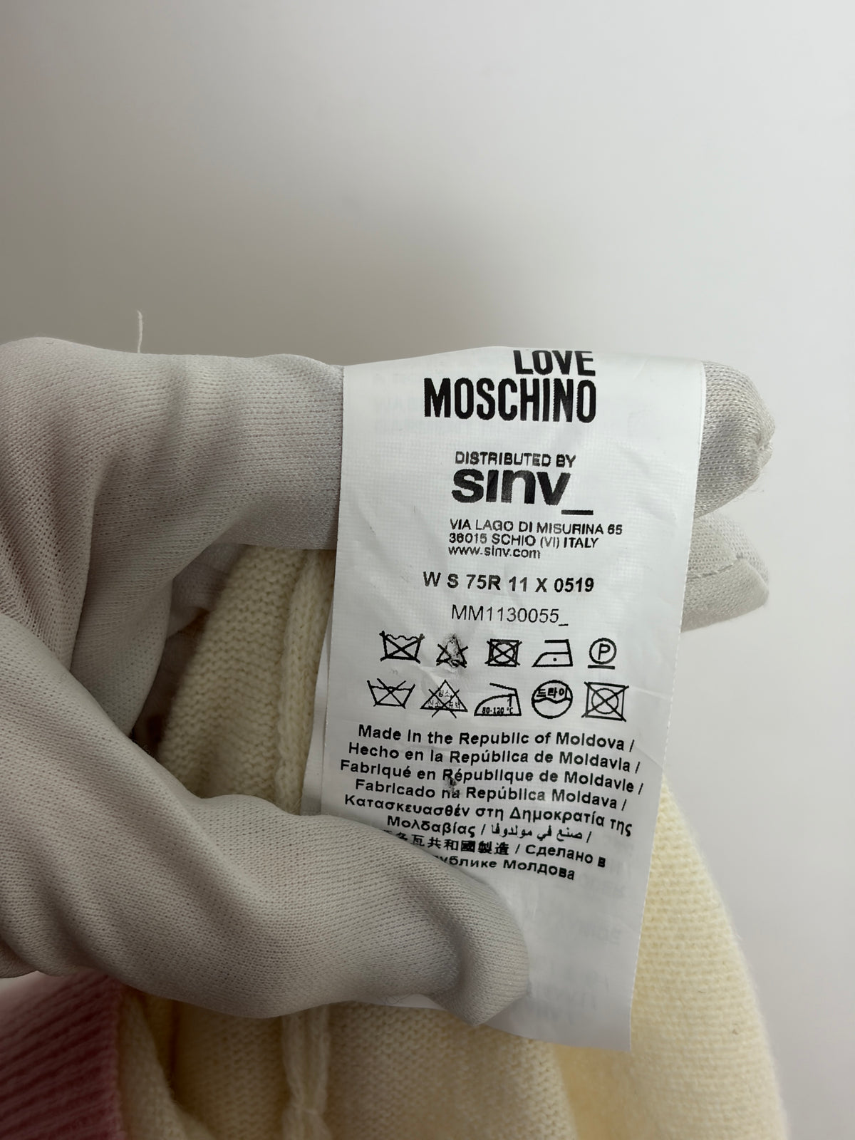 Love Moschino Cream Wool Jumper Dress - 14 UK