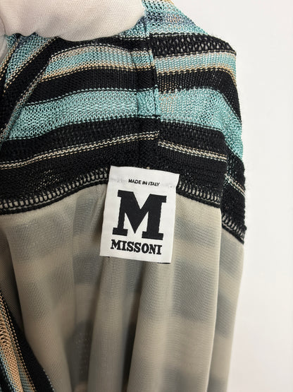 M Missoni Multicolour Stripe Sleeveless Knit Dress - 14 UK