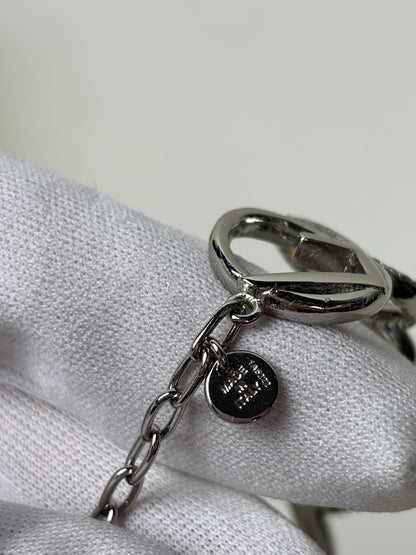 Fendi O’Lock Bracelet Crystal Silver - Tone Metal Bangle