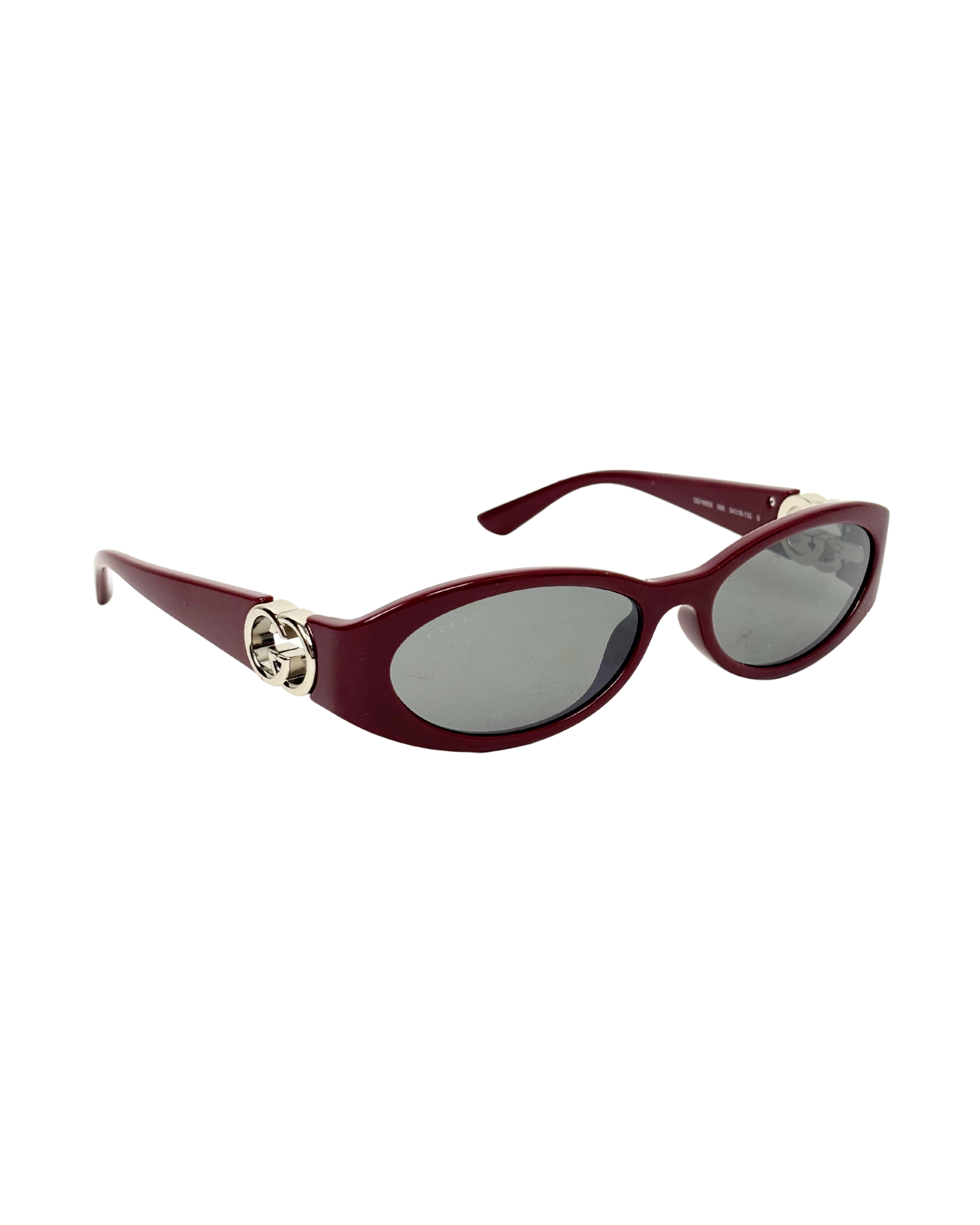 Gucci Oval Interlocking G Sunglasses Burgundy Acetate