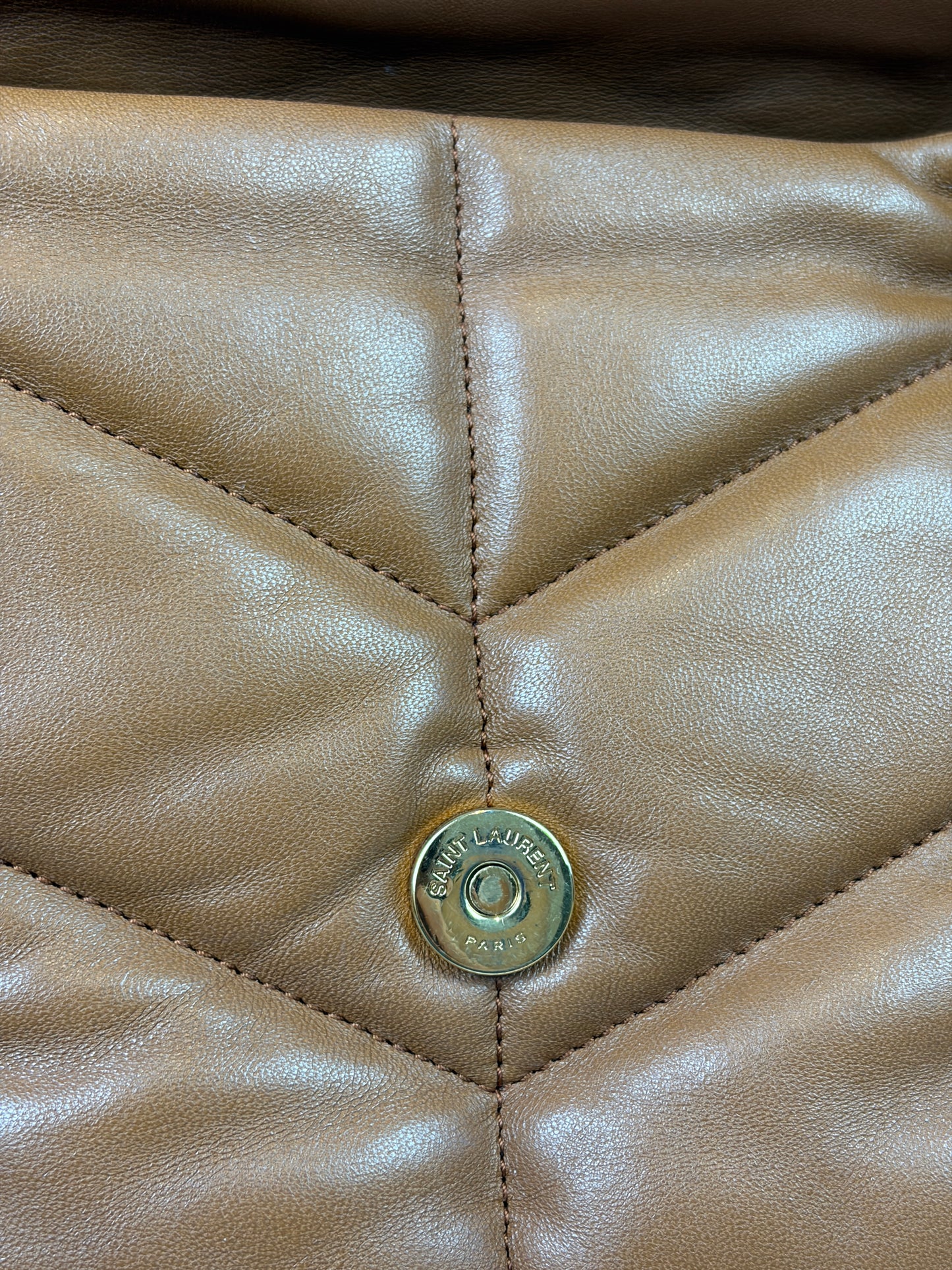 Saint Laurent Loulou puffer camel small bag