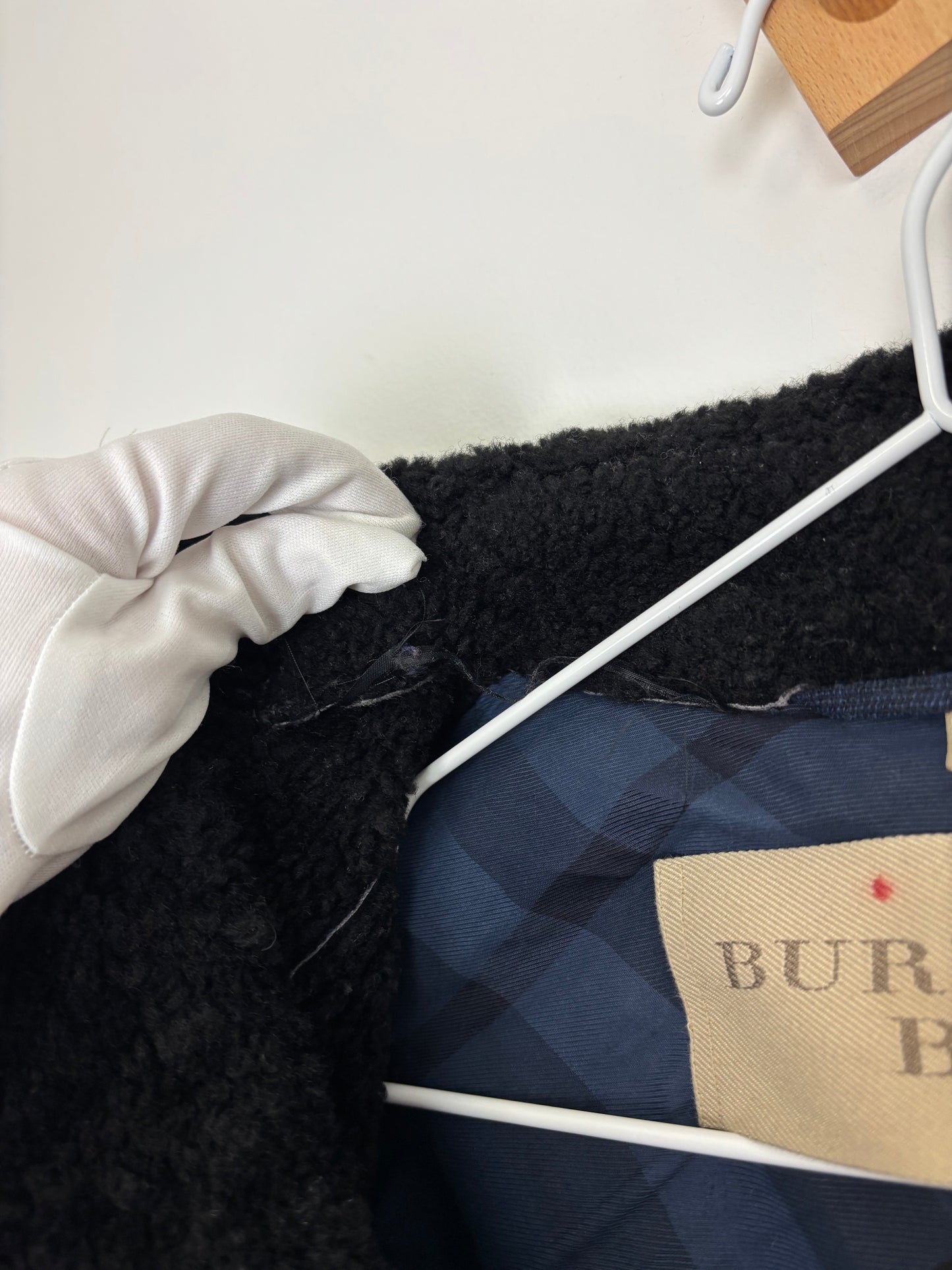 Burberry Brit Sherton Shearling Peacoat Navy Blue - 6 UK