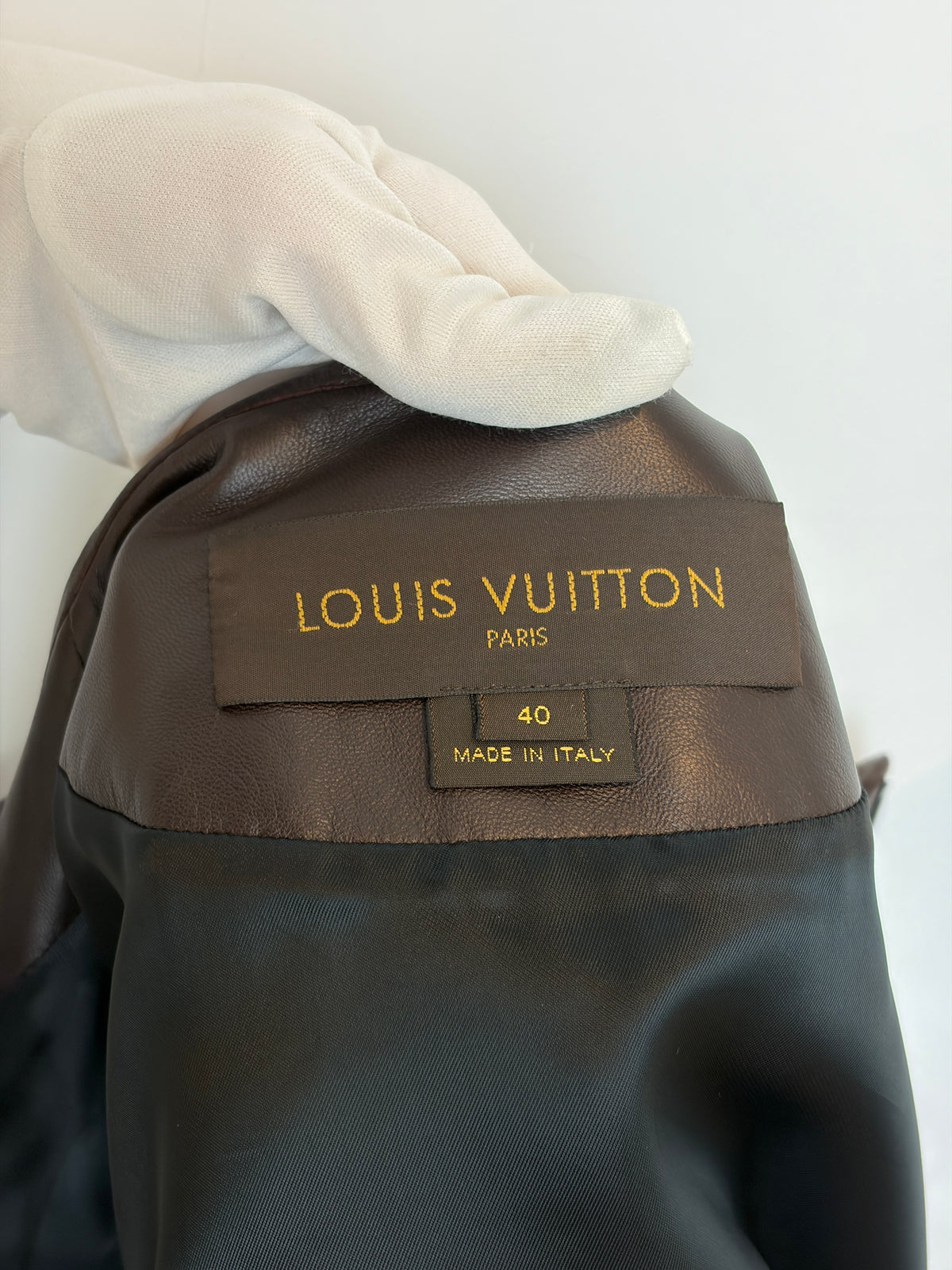 Louis Vuitton Brown Lambskin Leather Bomber Jacket - 40 IT