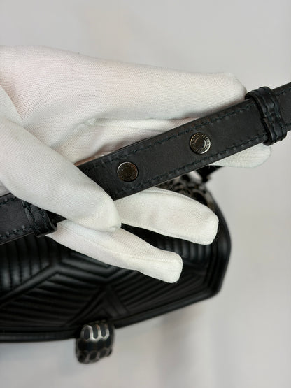 Bvlgari Serpenti Forever Diamond Blast Quilted Leather Shoulder Bag - black