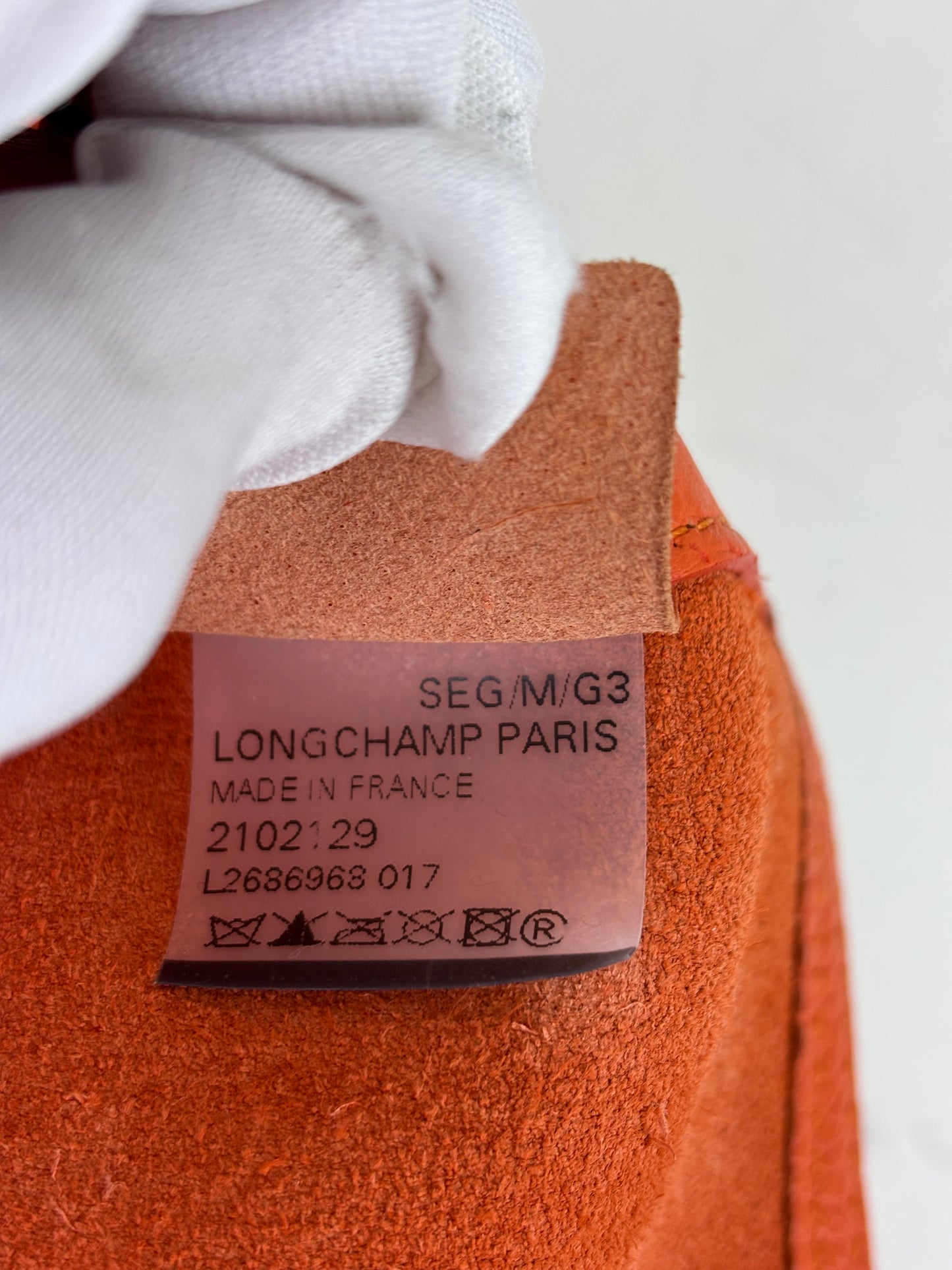 Longchamp Roseau Essential Tote Grained Leather Orange