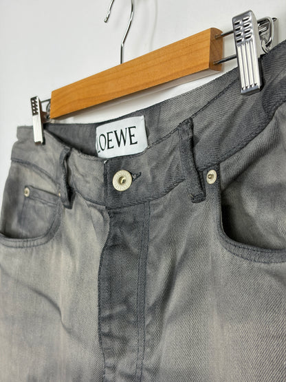 LOEWE Grey Washed Wide-Leg Denim Jeans - 40 EU