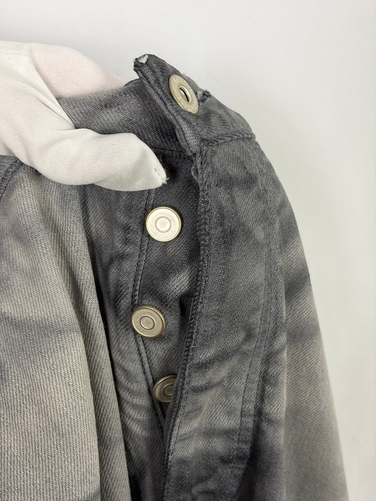 LOEWE Grey Washed Wide-Leg Denim Jeans - 40 EU