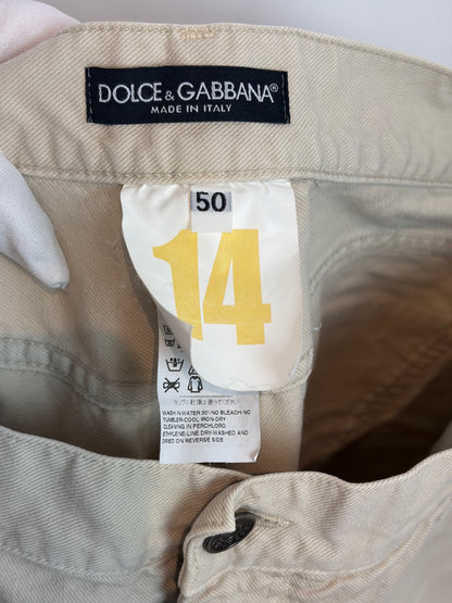 MENSWEAR - Dolce & Gabbana Beige Cotton Trousers - 50 IT