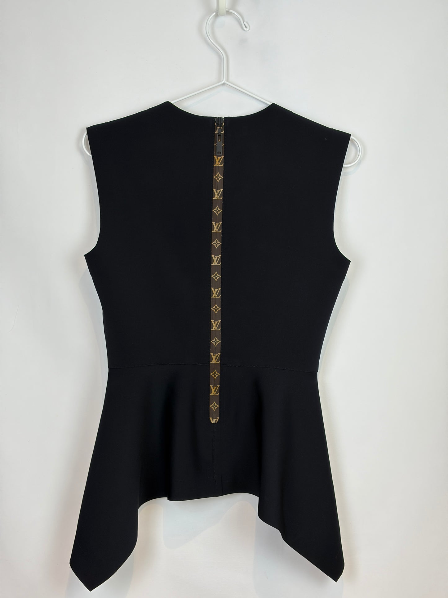 Louis Vuitton Black Polyamide Elastane Peplum Top - 8 UK / S