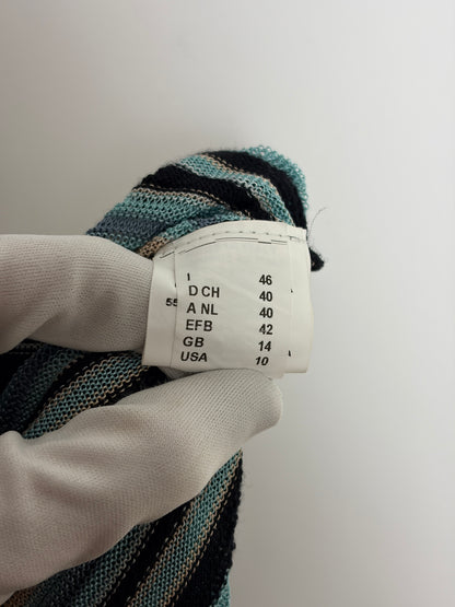 M Missoni Multicolour Stripe Sleeveless Knit Dress - 14 UK