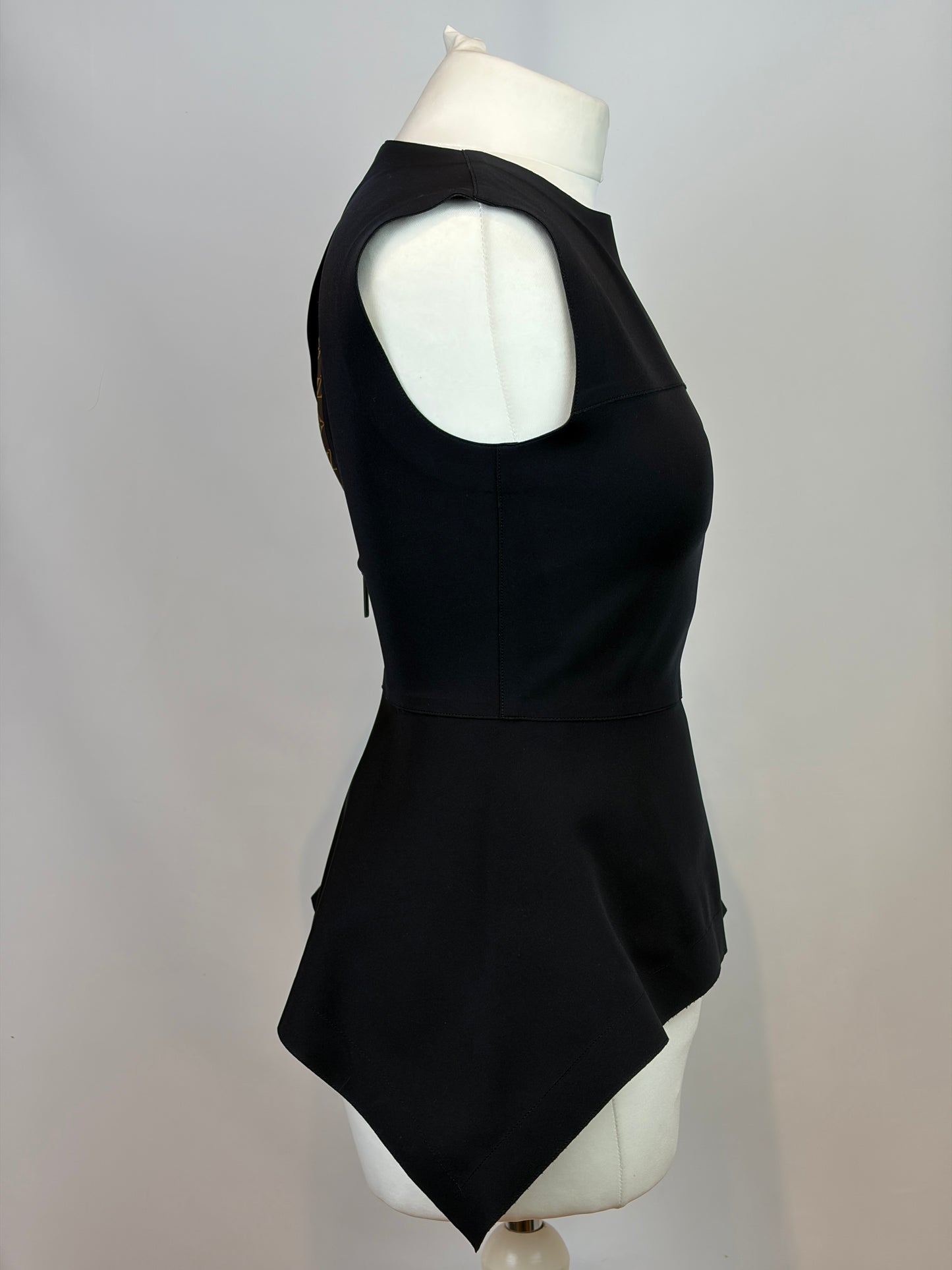 Louis Vuitton Black Polyamide Elastane Peplum Top - 8 UK / S