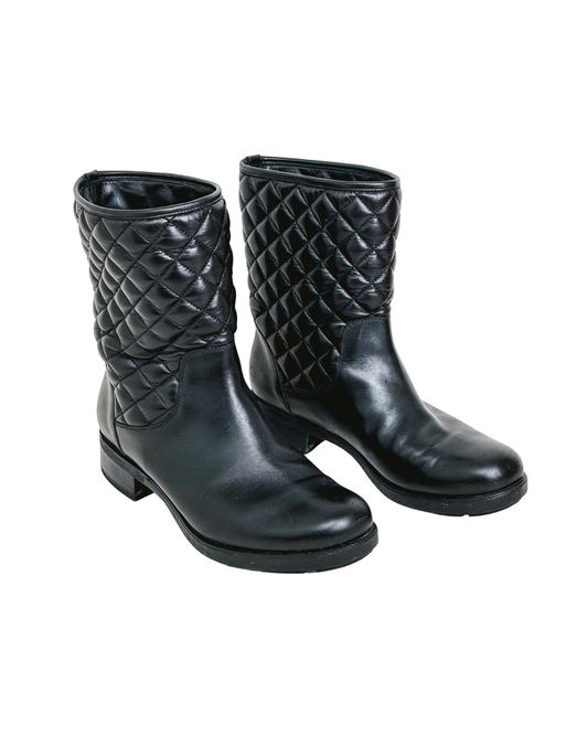 Moncler quilted leather boots - 5 UK