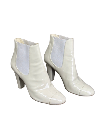Chanel cream ankle boots - 6 UK