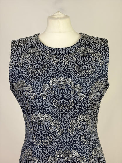 ERDEM Navy Floral Jacquard Midi Dress - 12 UK