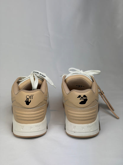 Off-White Out of Office Beige and White Leather Sneakers - 4 UK