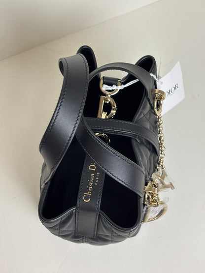 Dior Small Toujours Vertical Black Bag Cannage Calfskin