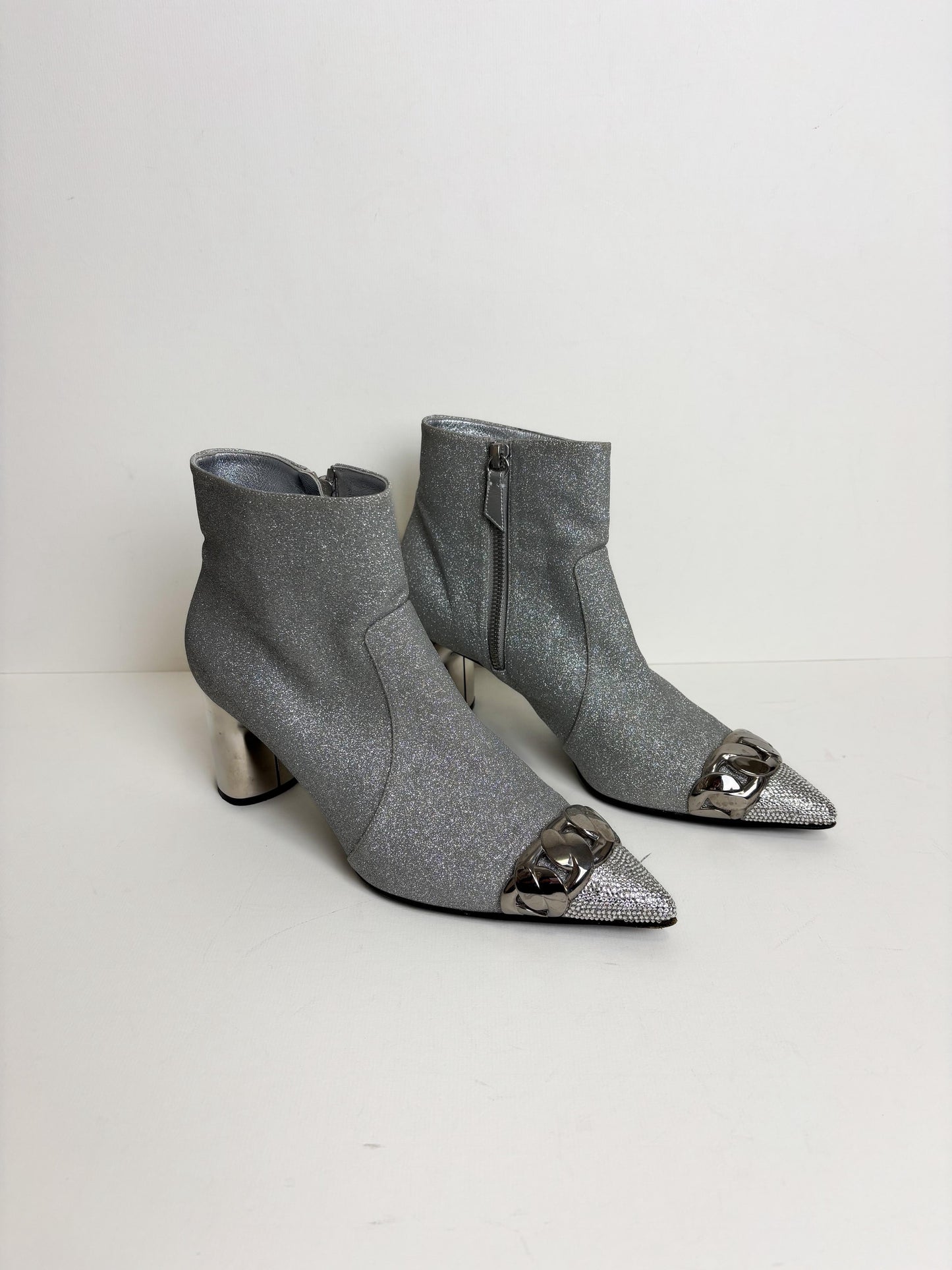 Casadei silver glitter ankle boots - 5 UK