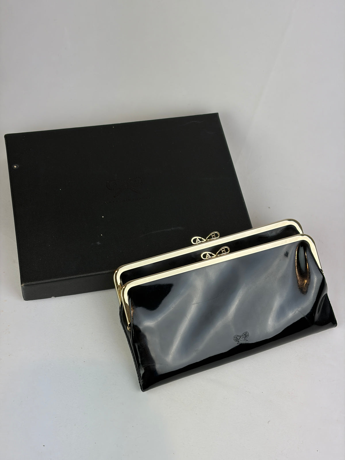 Anya Hindmarch Black Patent Leather Clutch (with box)