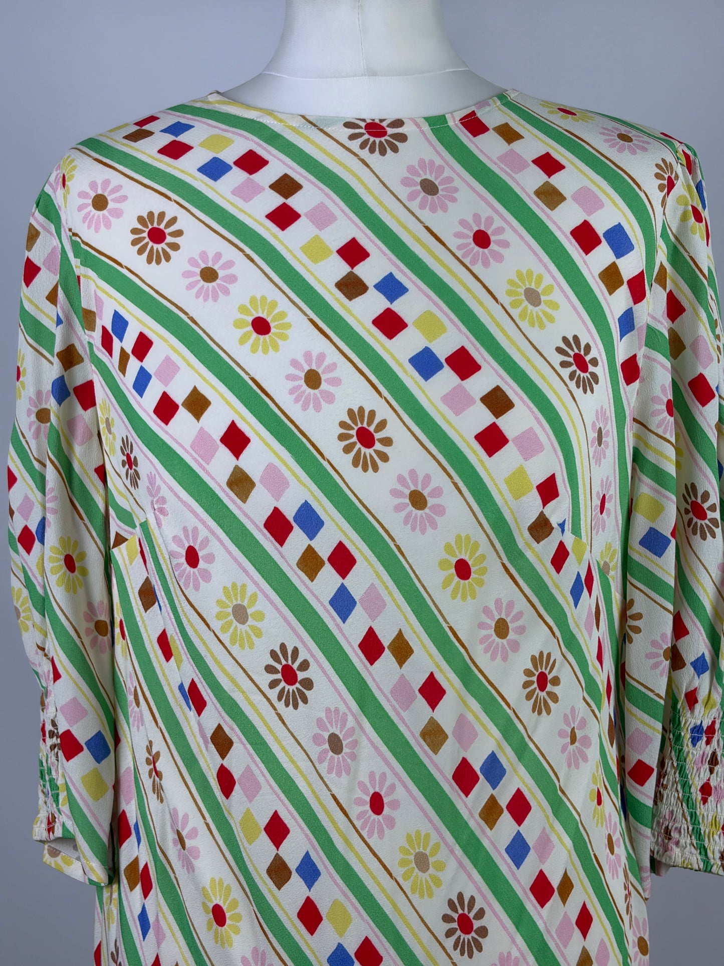 RIXO Multicolour Floral and Geometric Print Maxi Dress - UK 16