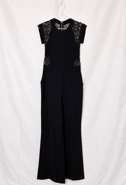 Elie Saab “Grâce” Black Designer Jumpsuit - 12 UK