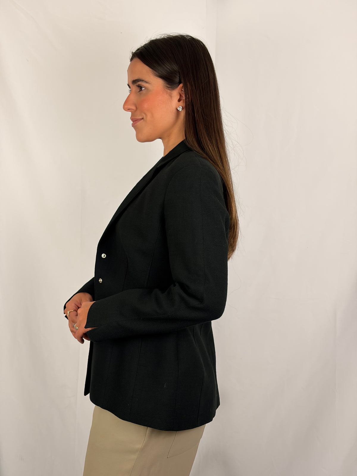 Mugler Black Structured Tailored Jacket - FR 42