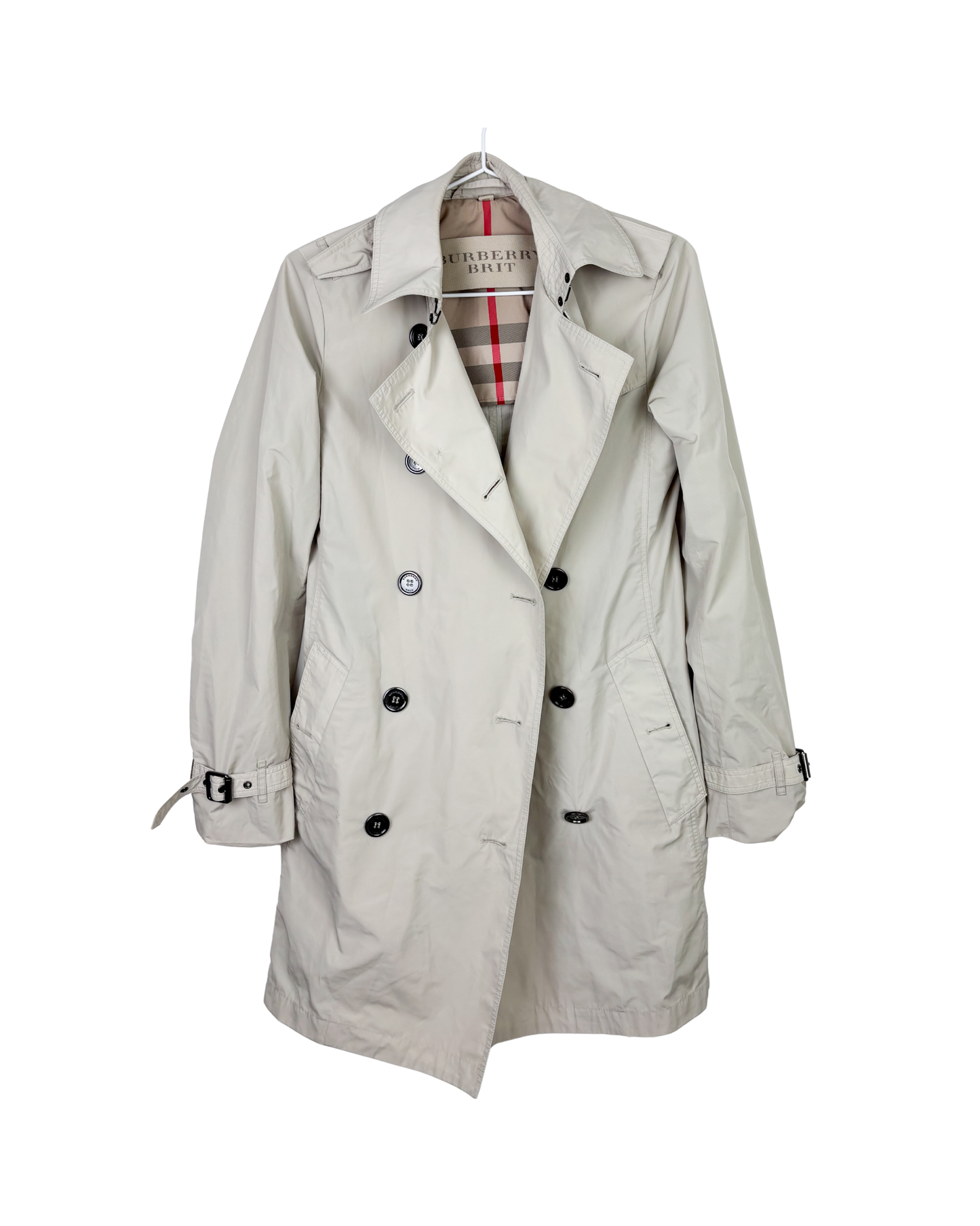 Burberry Brit Balmoral Packable Trench Coat Taffeta Beige - 4 UK