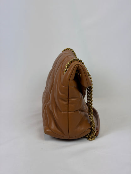 Saint Laurent Loulou puffer camel small bag
