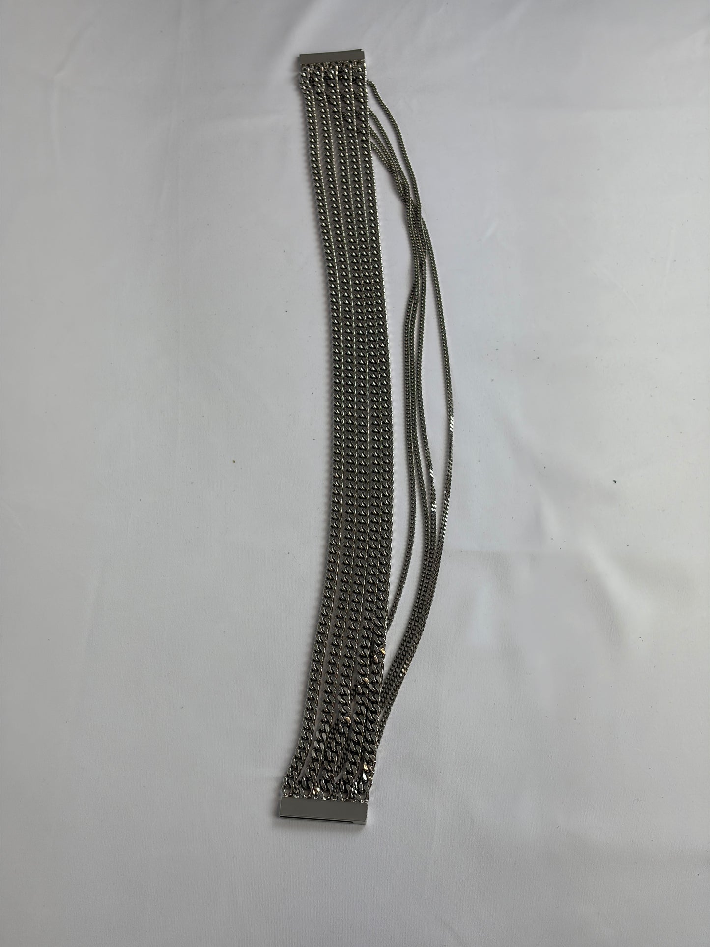 Saint Laurent Silver-Tone Multi-Chain Tassel Belt