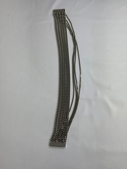Saint Laurent Silver-Tone Multi-Chain Tassel Belt
