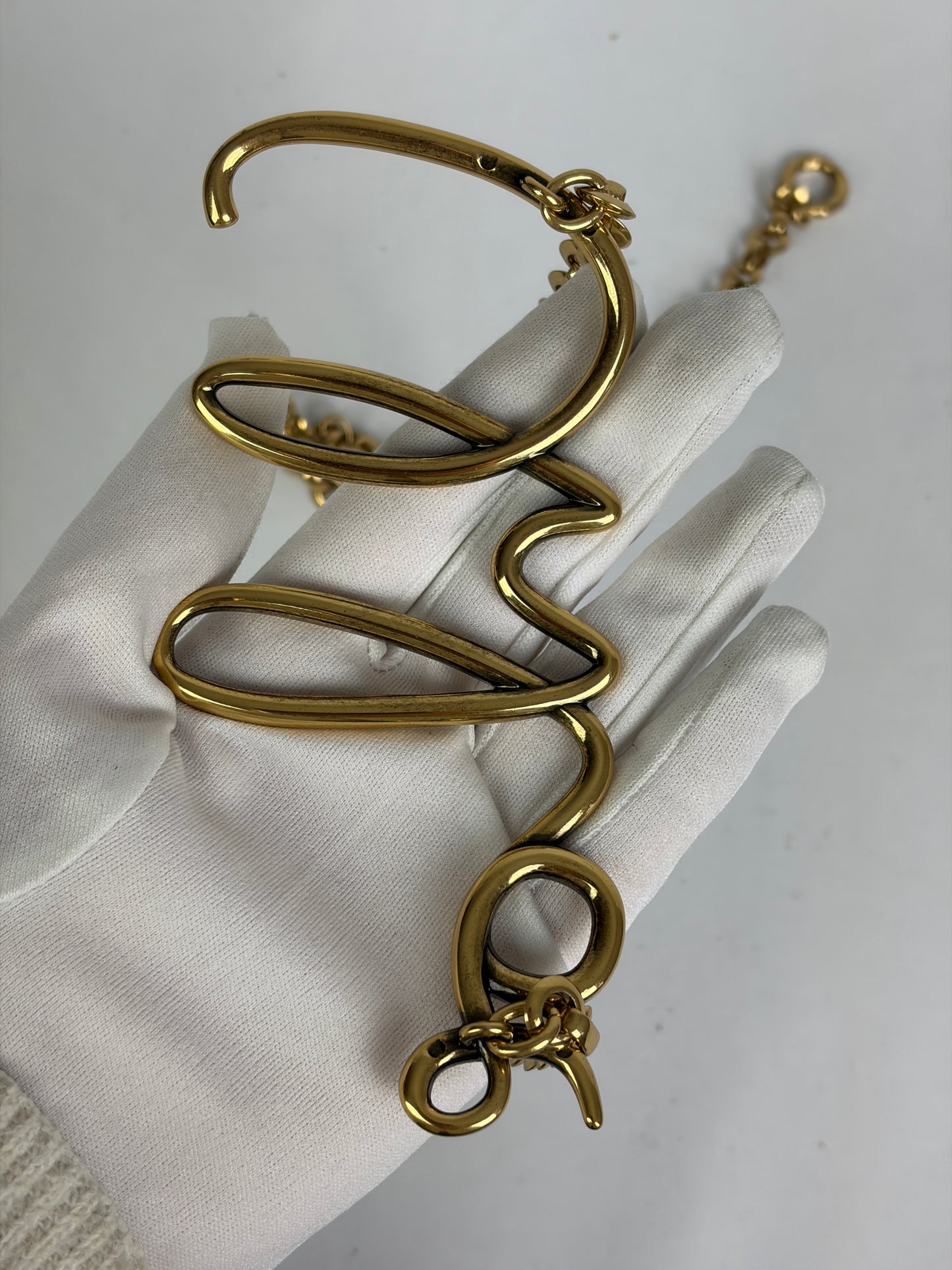 Chloé Gold-Tone Script Logo Chain Belt