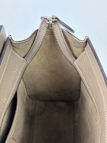 Celine Nano Luggage Tote Taupe Grained Calfskin with Strap