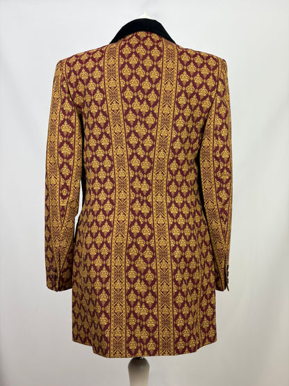 D&G by Dolce & Gabbana Baroque Brocade Blazer with Velvet Collar (vintage) - IT 46