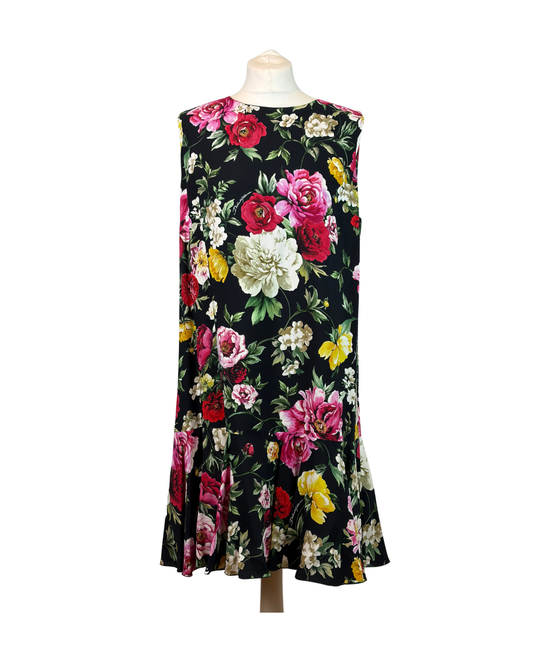 Dolce & Gabbana Floral Sleeveless Viscose Dress - 18 UK