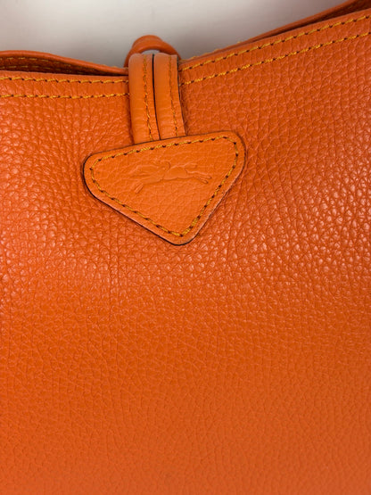 Longchamp Roseau Essential Tote Grained Leather Orange